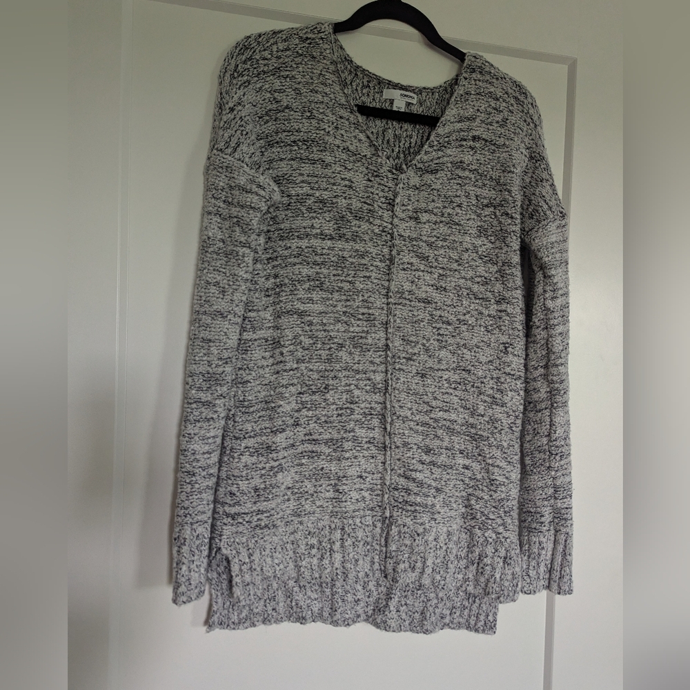 Gray V-Neck Women's Sweater